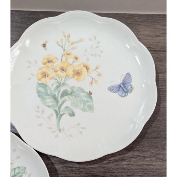 Lenox Butterfly Meadow Luncheon Plates 9-Inch Floral & Butterfly Set Of 2 Porcel - Picture 4 of 7